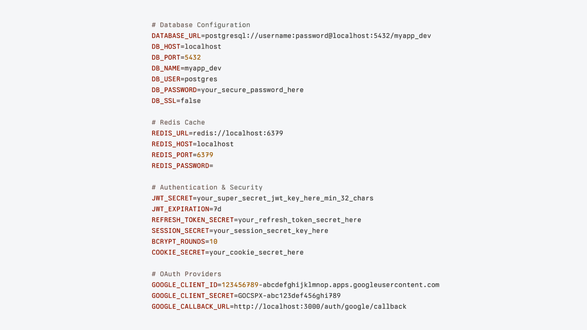 Приклад файлу з ключами середовища (.env)